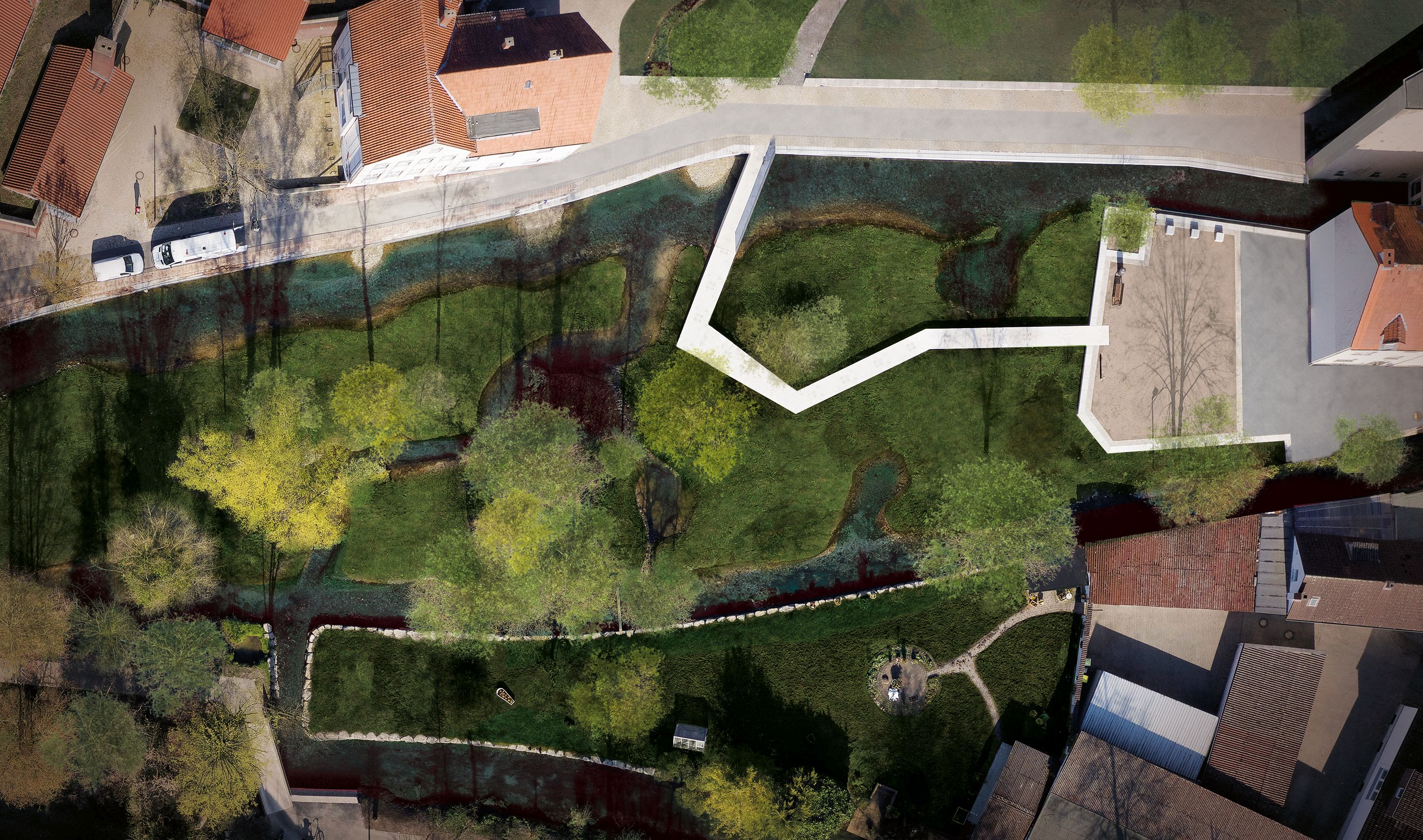 Luftbild ins Pader Quellgebiet