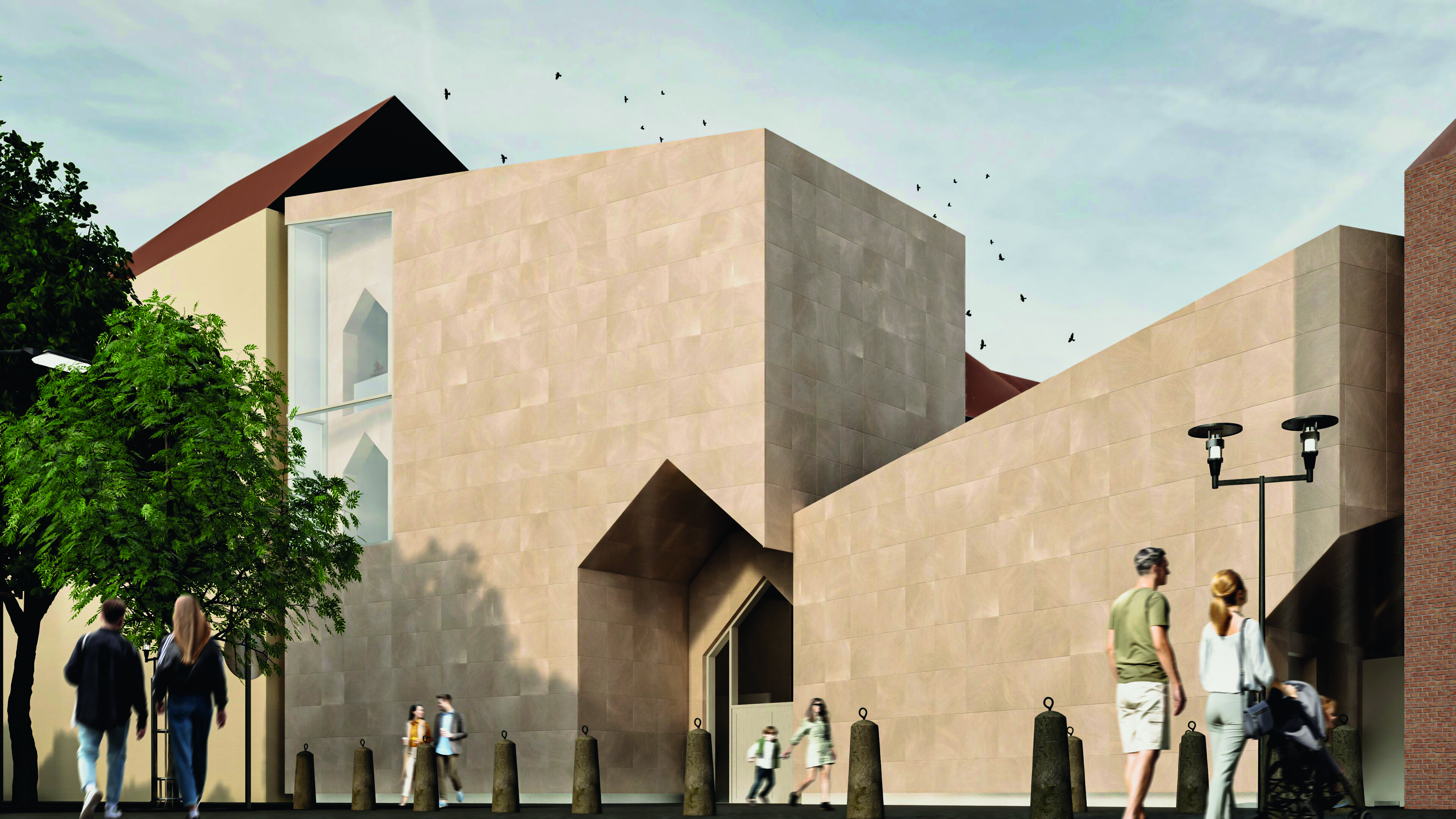 Animation zum Entwurf eines Sandsteingebäudes