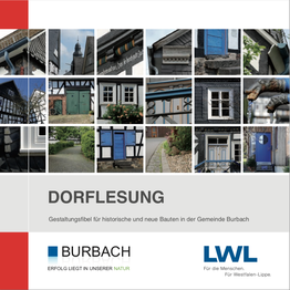 Deckblatt der Broschüre Dorflesung- 
Gestaltungsfibel für historische und neue Bauten in der Gemeinde Burbach