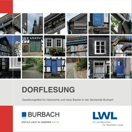 Deckblatt der Broschüre Dorflesung- 
Gestaltungsfibel für historische und neue Bauten in der Gemeinde Burbach