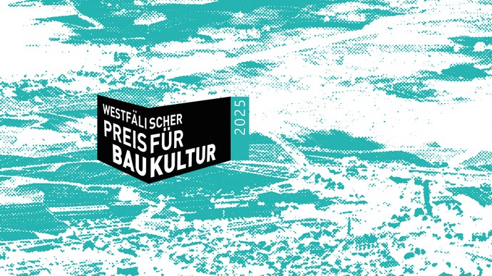 Logo mit Hintergrundgrafik zum Westfälischen Preis für Baukultur