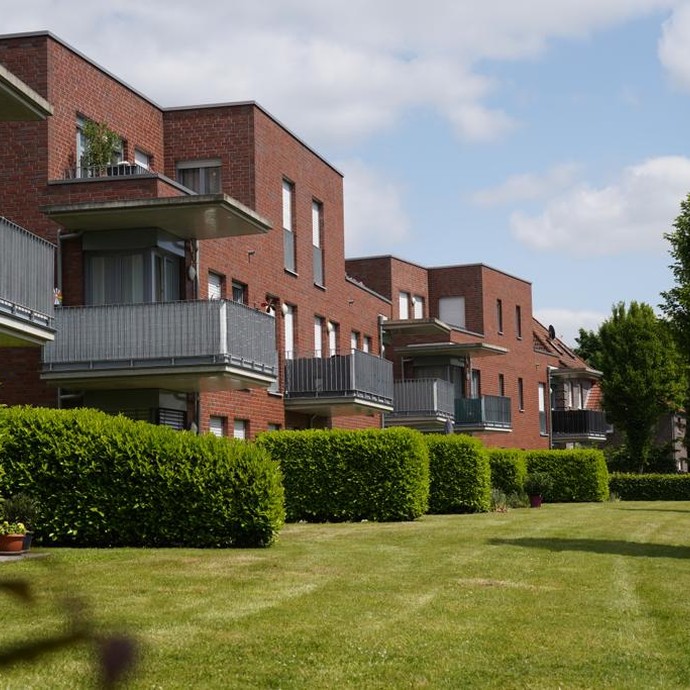 Gartenansicht Wohnbebauung Dalweg (vergrößerte Bildansicht wird geöffnet)