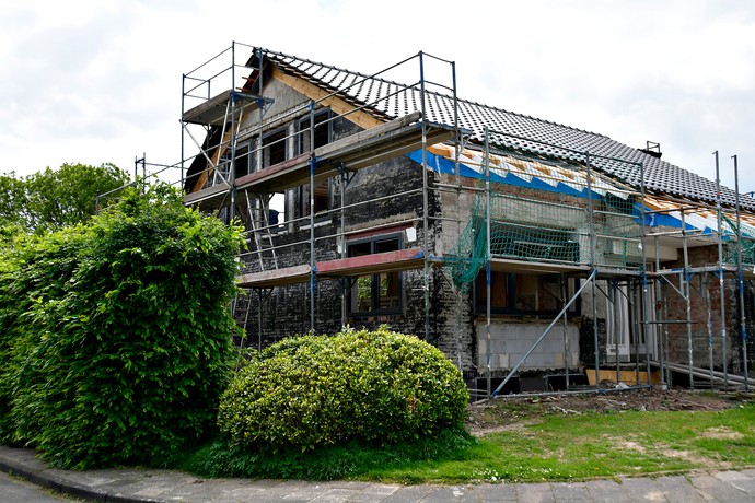 Baustellenansicht von der Sanierung des Hauses
