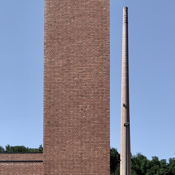 Detailansicht des als Treppenturm geplanten Lichtschachtes im Eingangsbereich (öffnet vergrößerte Bildansicht)
