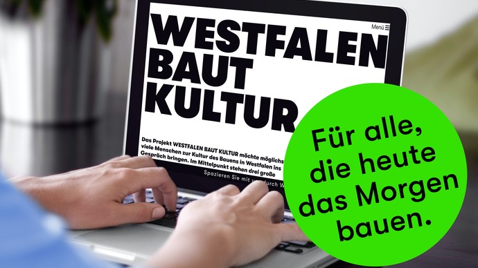 Schriftzug Westfalen baut Kultur