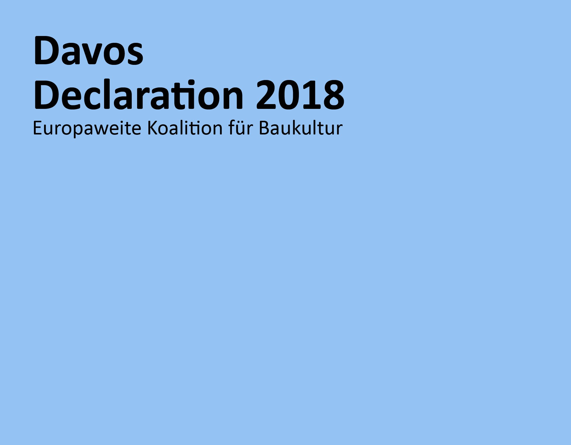 Schriftzug Davos Deklaration 2021